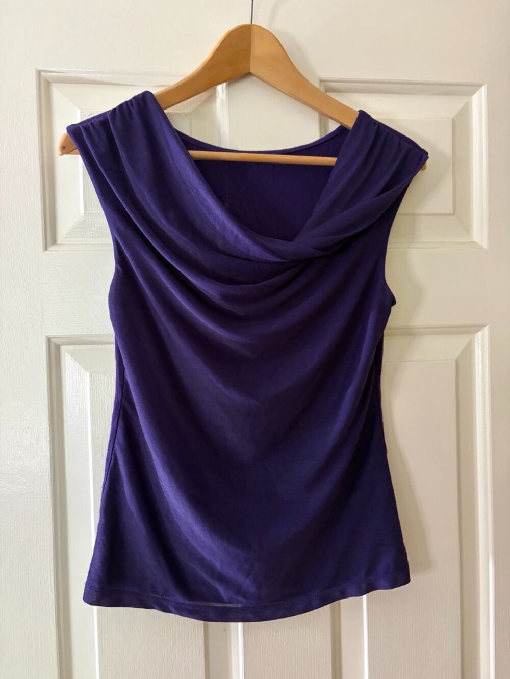 Coldwater Creek Purple Sleeveless Cowl Neck Top Women's Size XS Stretch